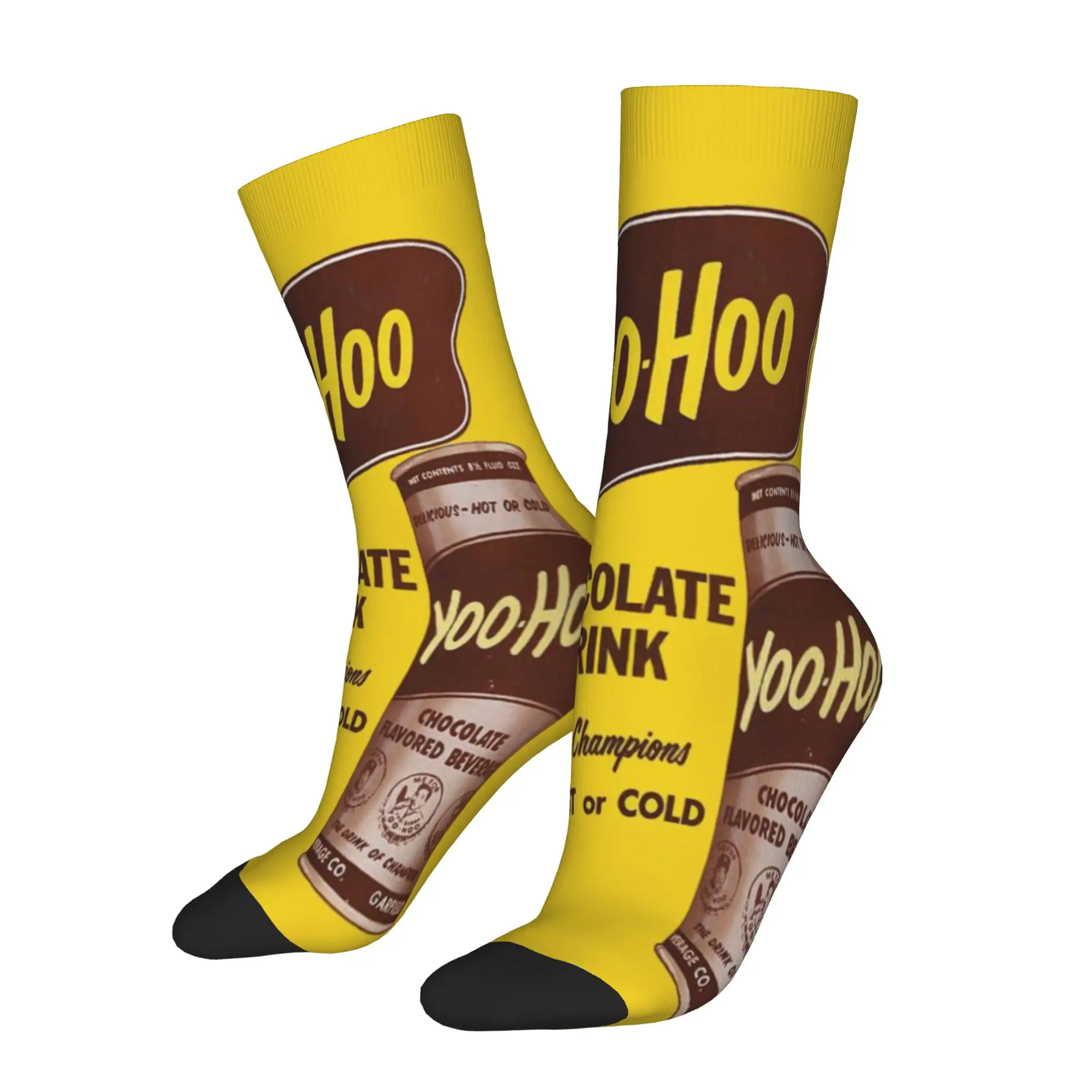 1 Pair Funny Sock Yoo-hoo Logo (2) Rock Quality Pattern Printed Men Crew Socks Novelty Men's Socks