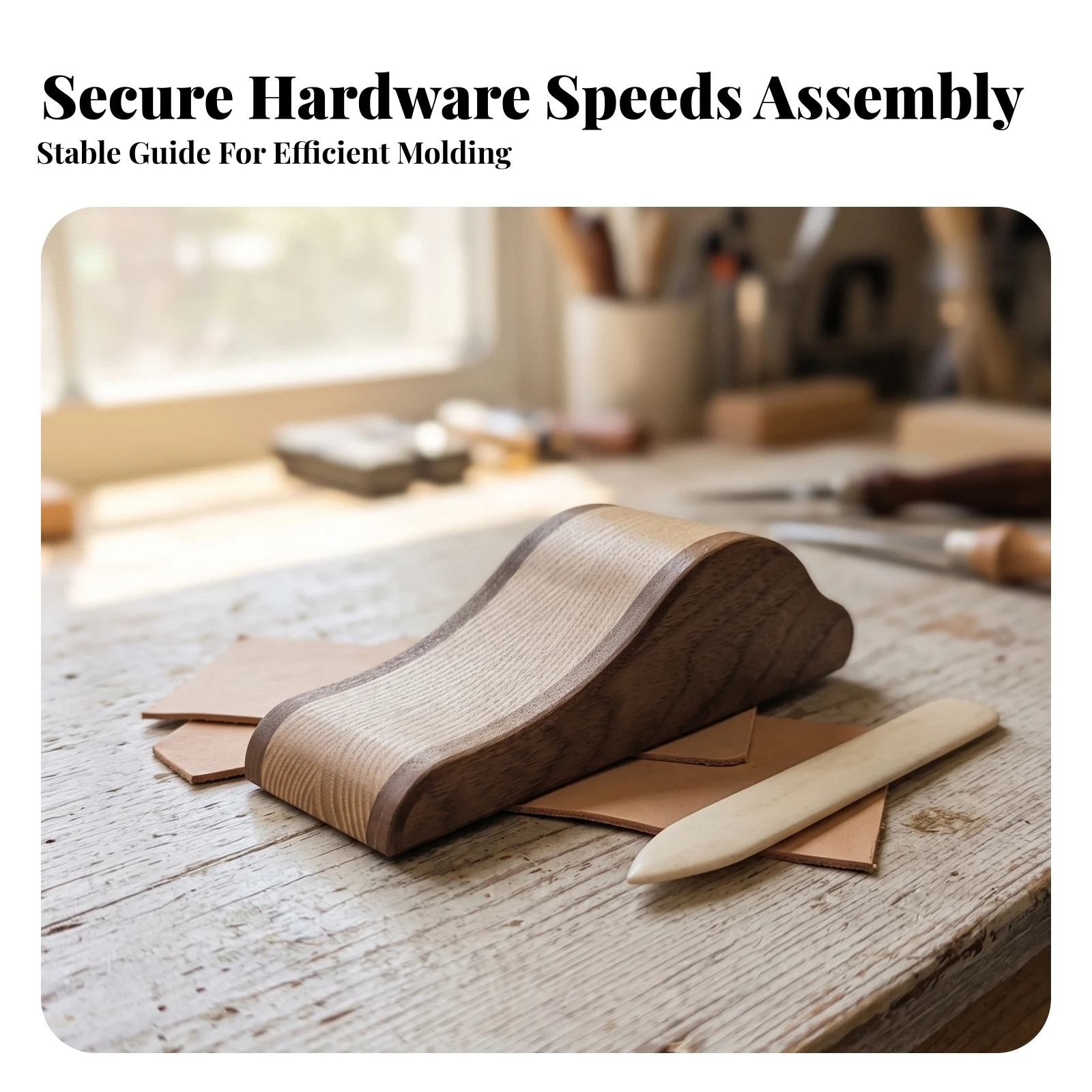 Leather Strap Shaping Tool with Spring Bar Contoured Watch Strap Shaping Tool Wooden for Leatherworkers