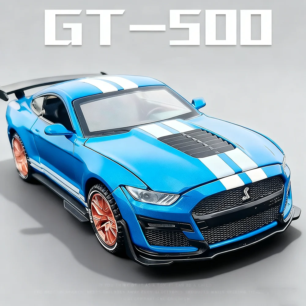 1:32 Mustang Shelby GT500 Viper Miniature Car Diecast Alloy Model Toys Sound Light Pull Back Doors Opened Vehice Home Decoration