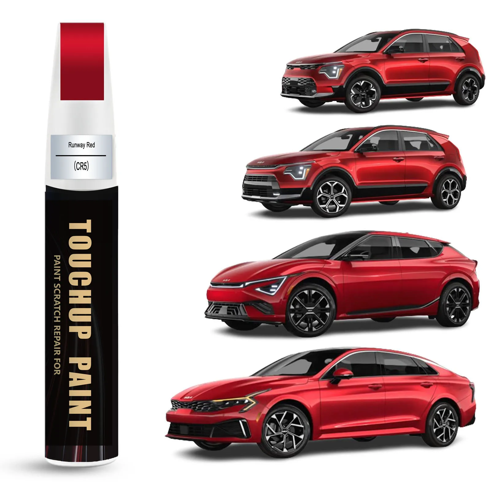 Car Touch Up Paint(Runway Red(CR5)) for Kia Car Paint Scratch Repair Kit, Quick & Easy Solution to Repair