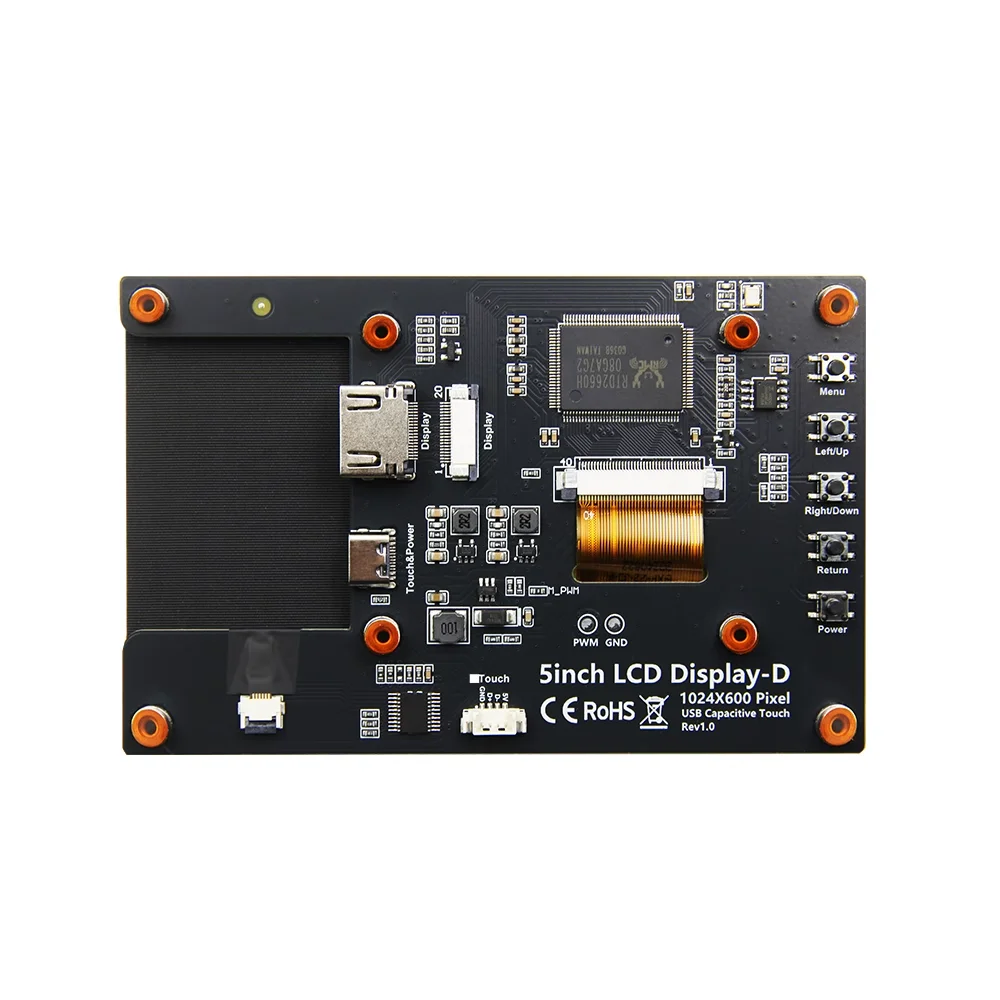 5inch/7inch Raspberry Pi HDMI display capacitive touch display with Raspberry Pi 5/4B high-definition IPS