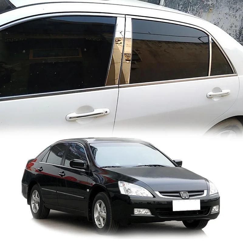 

Для Honda Accord 2003 2004 2005 2006 2007 аксессуары 7-го поколения из нержавеющей стали, отделка оконной стойки, украшение