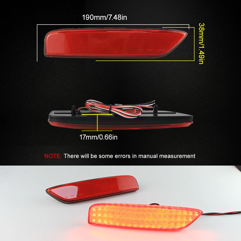 

2PCS LED Rear Bumper Reflector Lights Braking Lamp Fog Warning Stop Light For Mitsubishi Delicr Mini Car Accessories