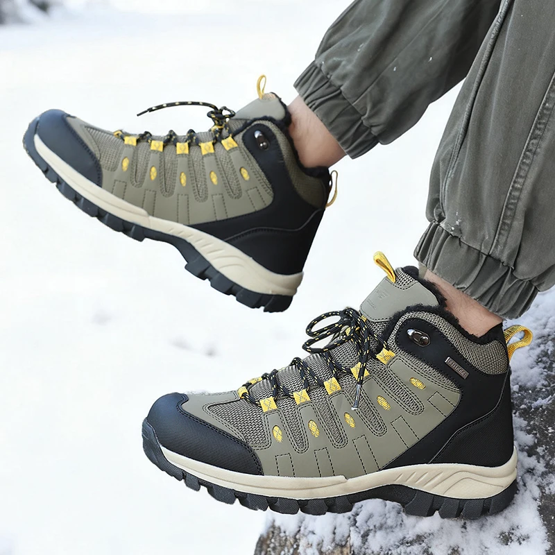 Botas de senderismo impermeables para hombre, de caña media, antideslizantes, ideales para actividades al aire libre, como senderismo, escalada y caminatas.