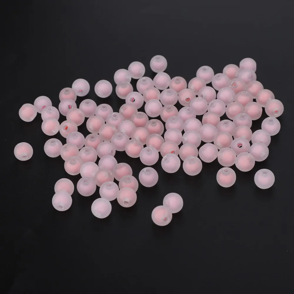 500g Beads & Bead Assortments 8mm Frosted Beads Green Pink DIY Jewelry Making Supplies Blue Resin Beads Craft Projects