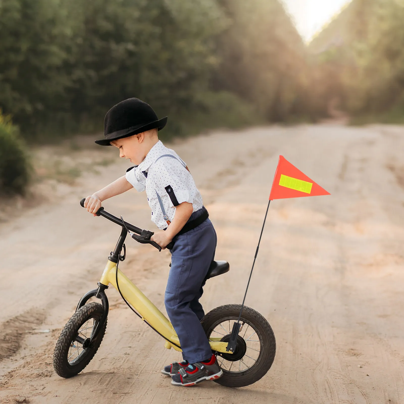 1Set Bike Flag Safety Flags For Outdoor Playing 's High Visibility Fiberglass Tear-resistant