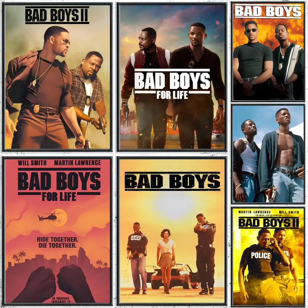 Bold Movie B-Bad BoysS Poster HD Self-Adhesive No Residue After Removal Ideal for All Kinds of Wall Decor