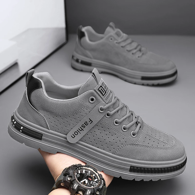 Tenis Masculino 2023 Men Vulcanize Shoes Leather Sneakers Outdoor Casual Shoes Trendy Leisure Footwear Male Walking Shoes