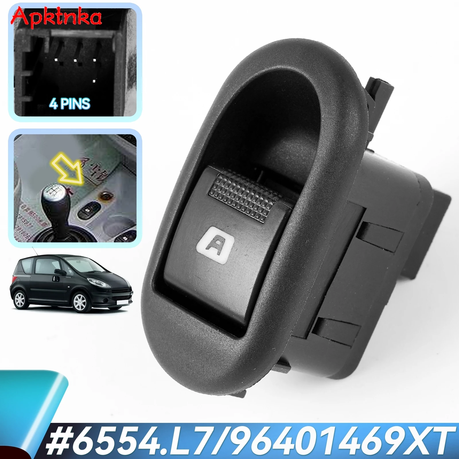 Fits For Citroen C2 C3 Peugeot 1007 Power Window Lifter Switch Control Electric Button 6554.L7 96401469XT 6554L7 Car Accessories
