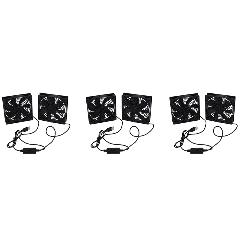 

Вентиляторы BABZ-3X Dual 120 мм с питанием от USB 5В для ПК и роутеров с регулятором скорости, высокопроизводительные вентиляторы для охлаждения роутеров, модемов и приемников