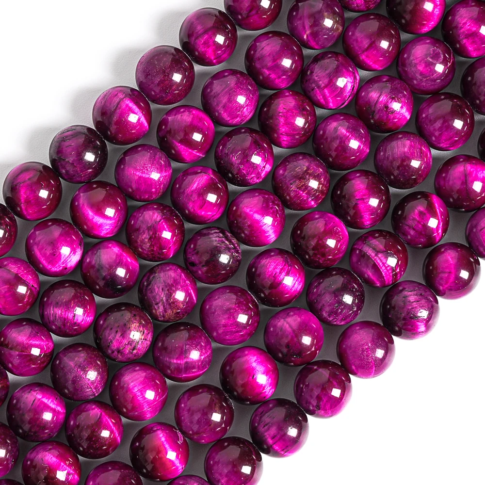 Rose Red Tiger Eye Round Loose Beads Naturally Dyed Gemstone Beads Jewelry Making Supplies 4/6/8/10/12mm Wholesale Craft Beads