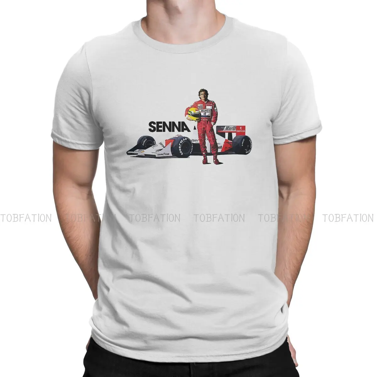 Ayrton Senna F1 Race Raer TShirt for Men Sennaaa  Basic Casual Tee T Shirt Novelty New Design Fluffy