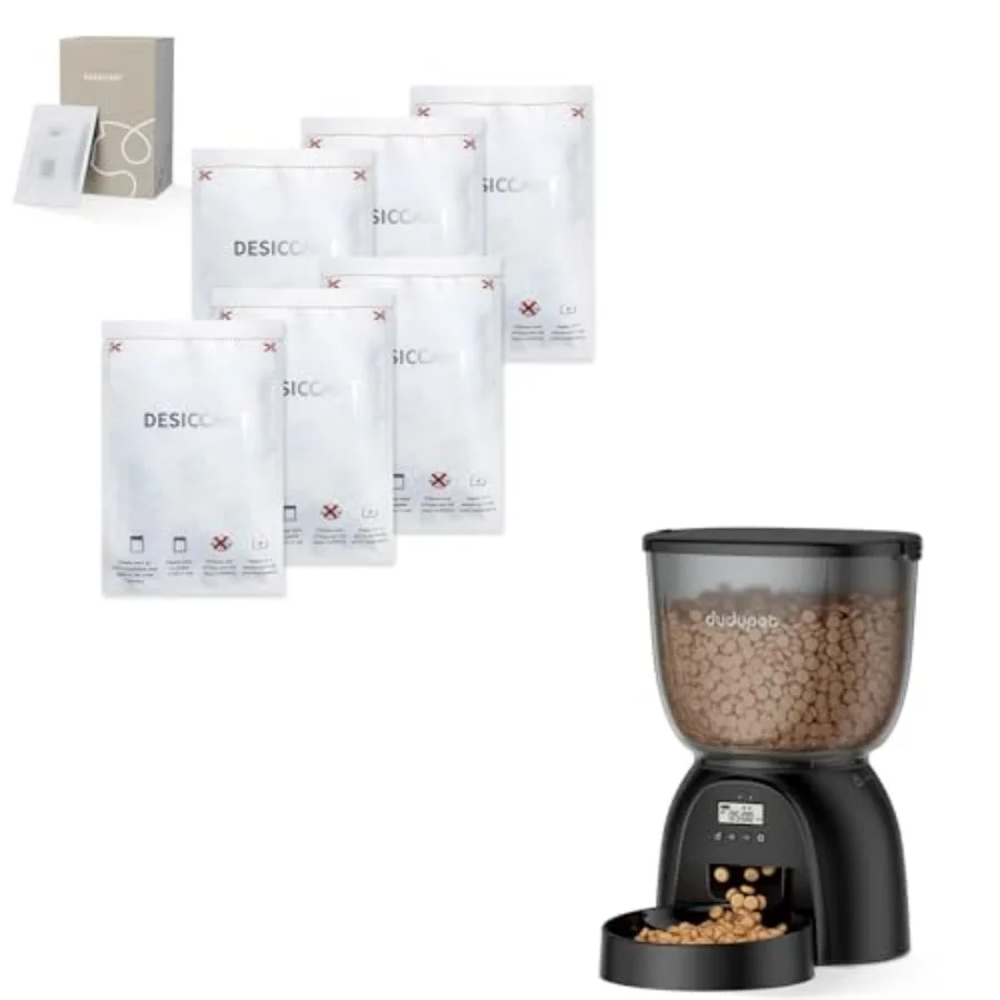 

5L/21 Cup Automatic Cat Feeder with Extra 6 Pcs Replacement Desiccant Bag