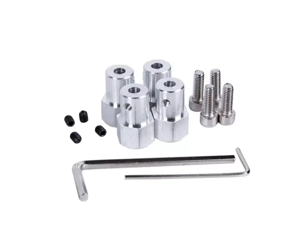 Złącze sześciokątne do silnika Smart Car V3, metalowe sprzęgło silnika 3mm 4mm 5mm 6mm, zestaw części do kół sprzęgła silnika Smart, akcesoria do robotów