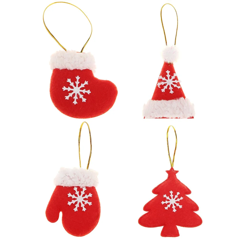 

4Pcs Christmas Tree Ornaments Premium Fabric Hanging Decorations Perfect for Home Office Cafe Christmas Party Tree