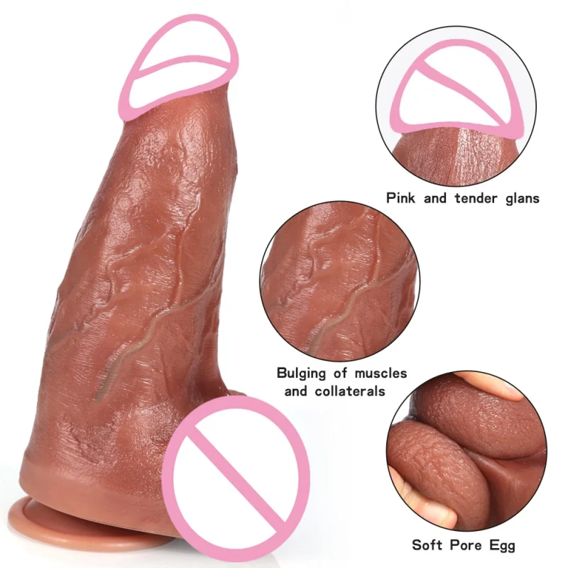 New Soft Realistic Veins Huge Dildo Thick Cock Double Layer Silicone Penis Adult Sex Toy For Women vagina anal Masturbators