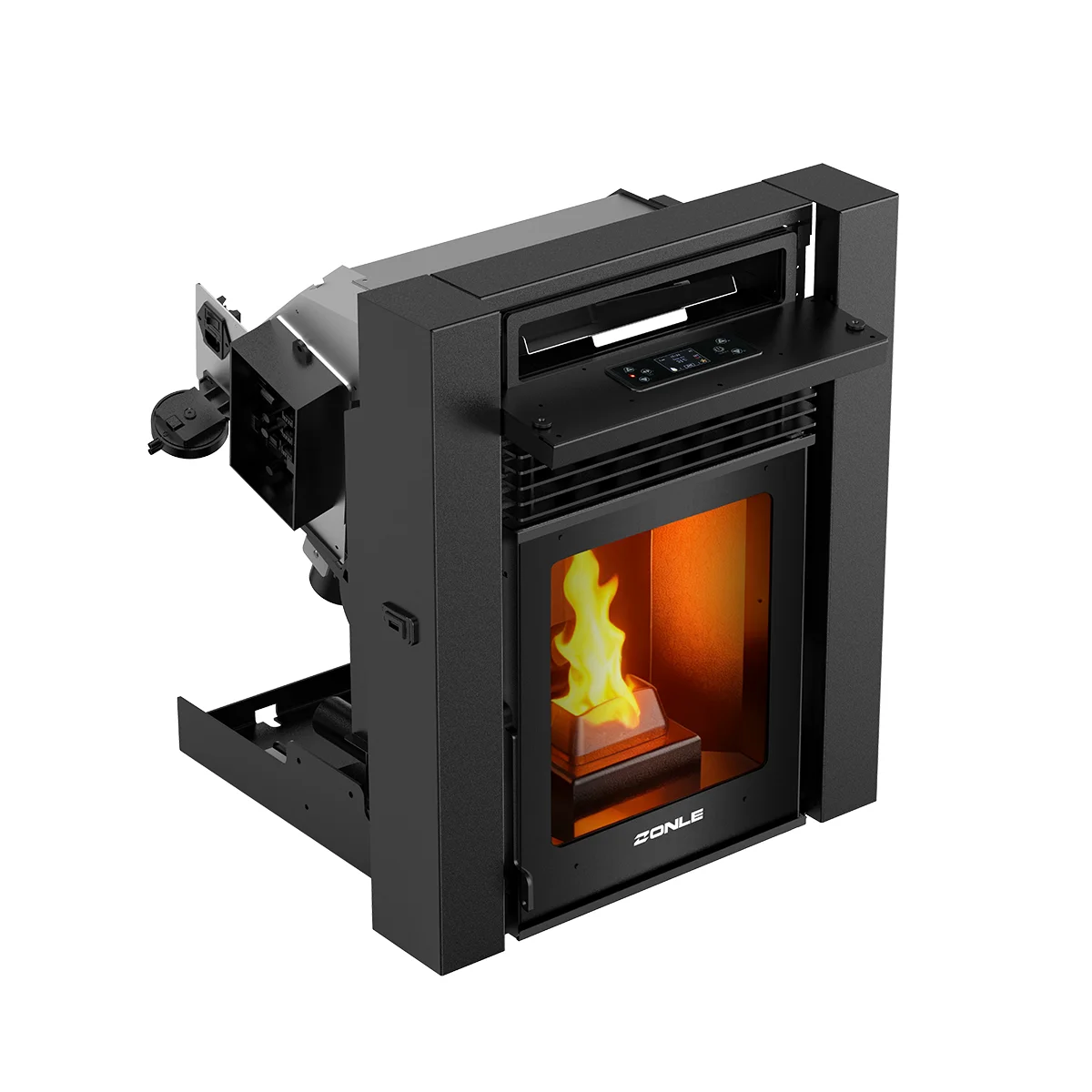 5KW European Embedded  WIFI Wood Pellet Stoves Indoor Insert Pellet Fireplace Heater for Houses