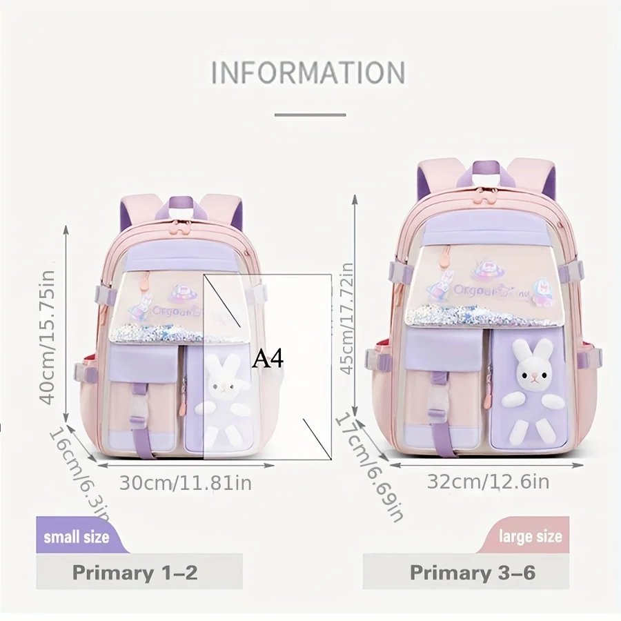 New Cute Trend CHILDREN\'S Shoulders Backpack Elementary School Students Schoolbag 1-2-3-4-5-6 Grade Girls 6-12 Years Old Waterpr