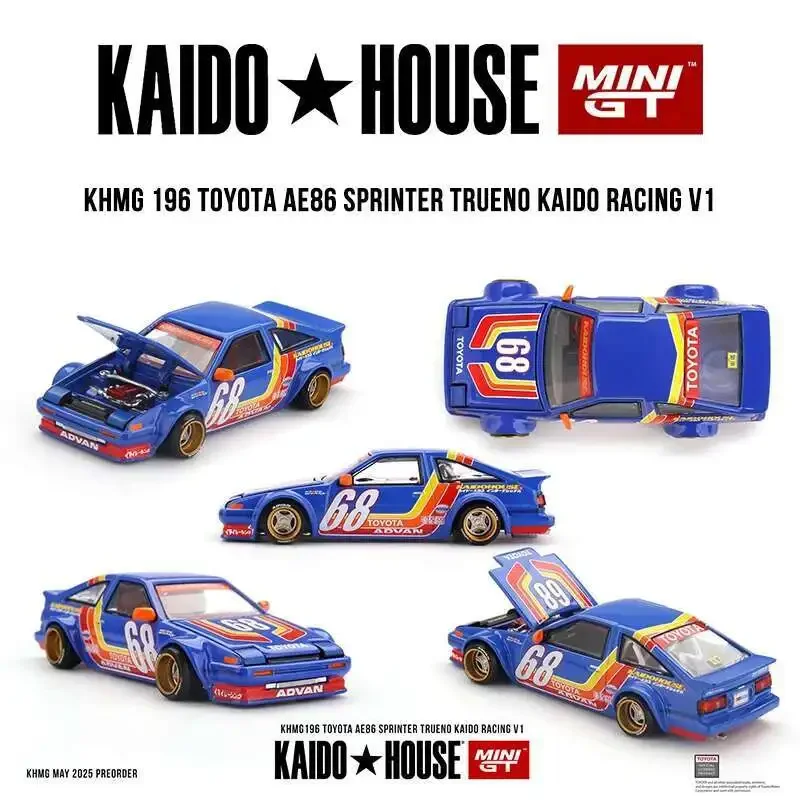 

PreSale KHMG 196 1:64 Toyota AE86 Sprinter Trueno Kaido Racing V1 Openable Hood Diecast Car Model Kaido House MINIGT