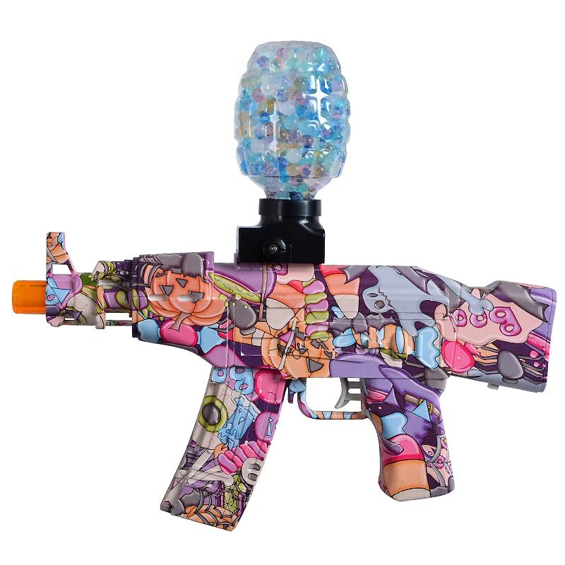 WENGOU szybki elektryczny pistolet na bomby wodnej AK47 Halloween kolorowy schemat dziecięcy strzelanie na świeżym powietrzu treningowy pistolet zabawkowy