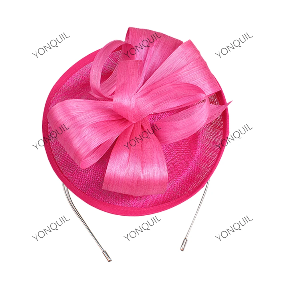 

Желтый большой дерби-чародей Sinamay и шелковый лен для головных уборов, женские аксессуары для волос, головной убор для свадебной вечеринки, стильная повязка на голову