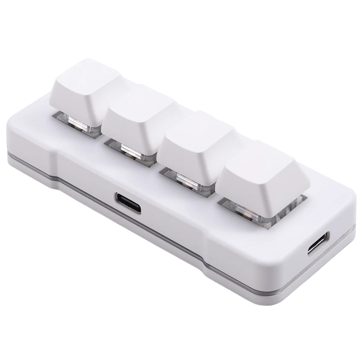 Popular MK424U Mini teclado personalizado de 4 teclas con interruptor mecánico azul Conexión USB para juegos de oficina Multimedia Blanco