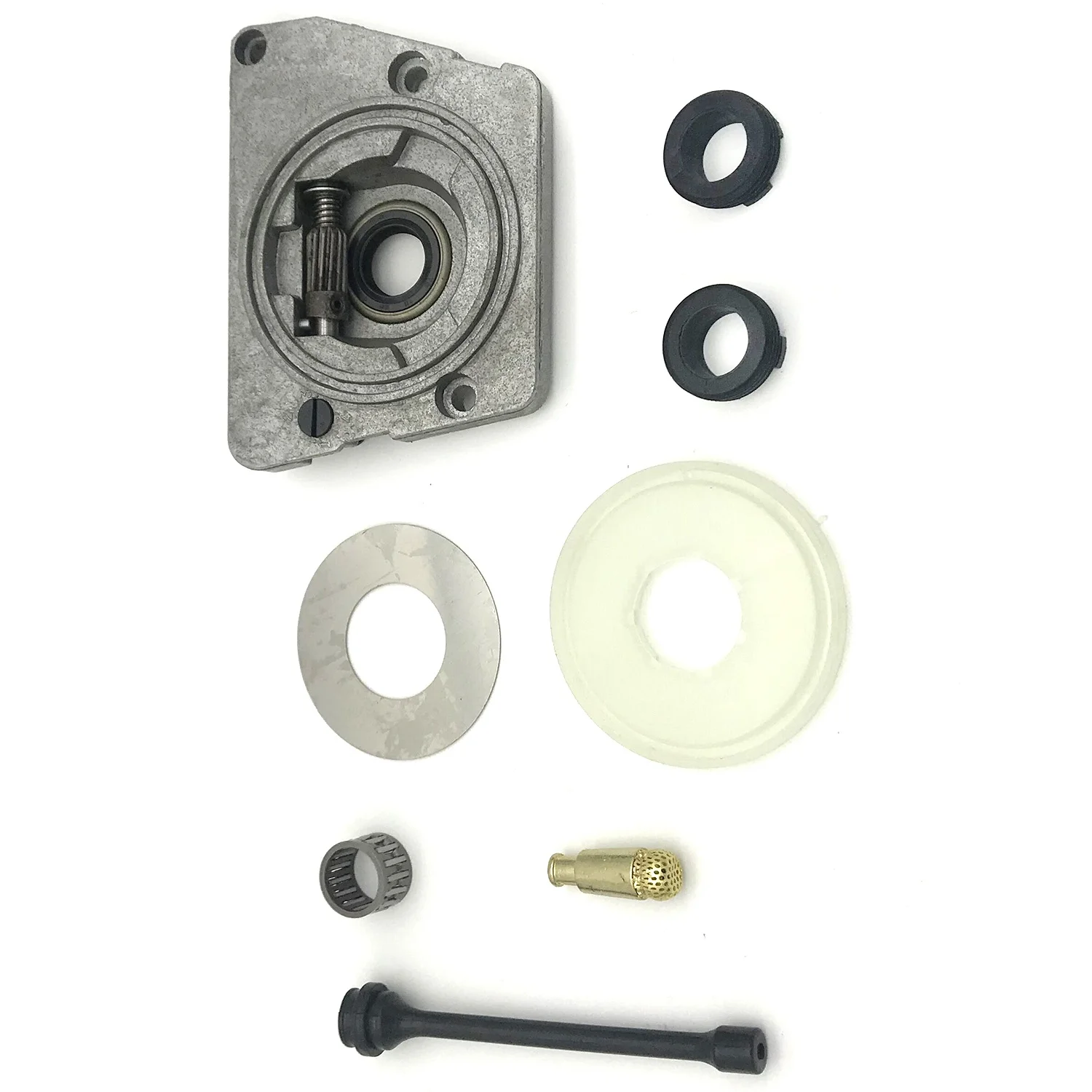 Bomba de óleo Worm Gear Poeira Lavadora Mangueira Filtro Kit Fit para motosserra peças, 61 66 266 268 272 XP 266XP 268XP 272XP