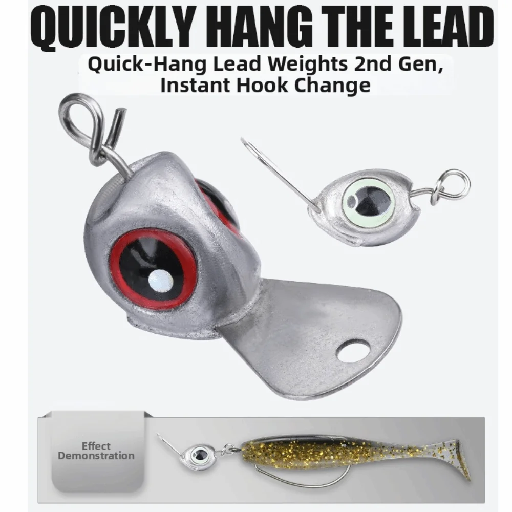 10pcs 10PCS Jig Head Lure Tongue Plate 3.5g 5G 7G 10G Bass Fishing Lure Quick Change Weedless Design Weedless Fishing Lure