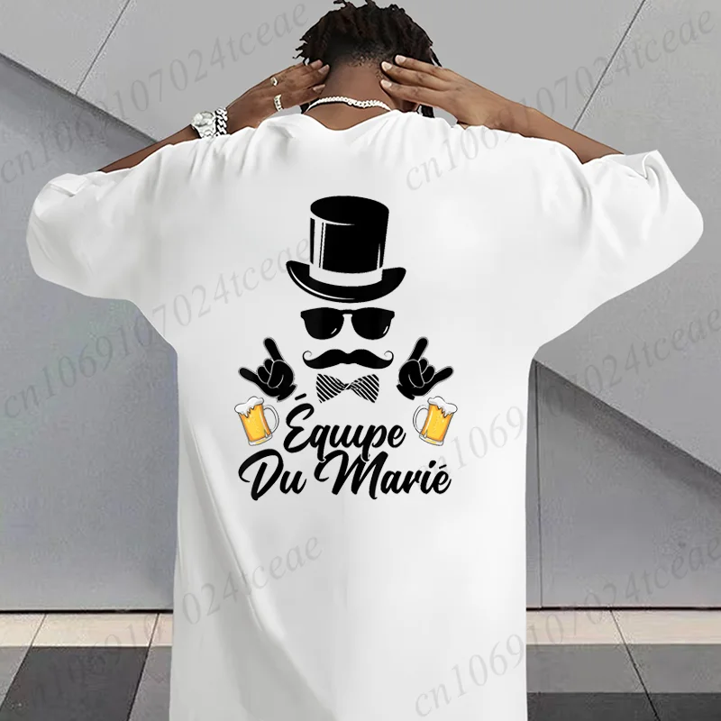 Camiseta De moda para hombre, divertida camiseta para novio, Enterrement De Vie De Garçon EVG Futur Marié Humor Drôle, camisetas informales para hombre