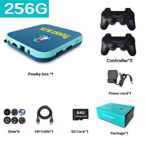 Pawky Box Video Game Console For PS1 N64 PSP GB 50000 Classic Retro Games Player EE Game 4.2 4K Wireless Mini TV Consoles Box