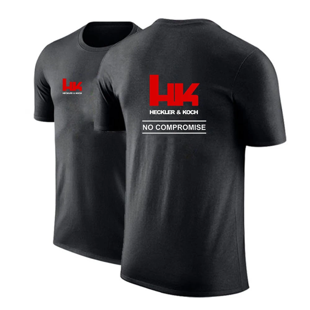 Hk Heckler Koch No Compromiso marca de diseñador camiseta con cuello redondo para hombre moda Casual deportes manga corta transpirable Cool Top