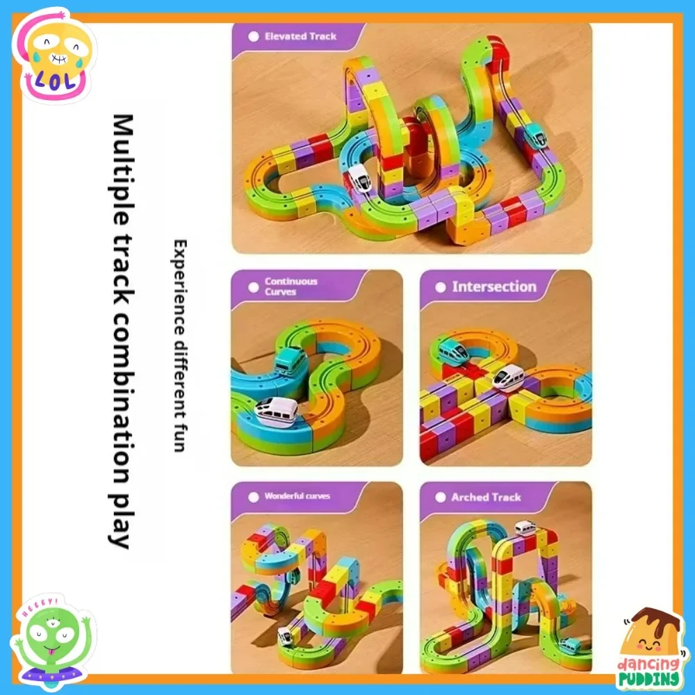 Latest Montessori Toy 2025 Educational Toys Assembly Magic Track Train Set Children'S Toys Non-Remote Control Rail Car Gift Box
