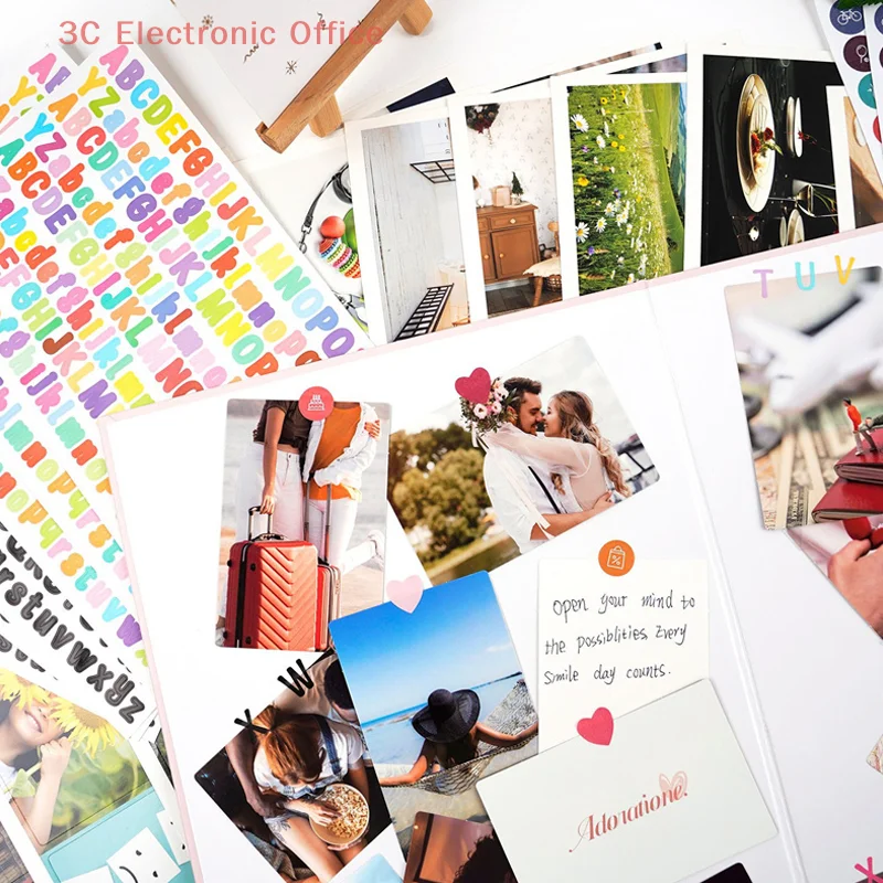 

Vision Board Kit With Alphabet Stickers Themed Cards DIY Scrapbooking Set Hobbies Travel Goals Inspiration Craft Supplies