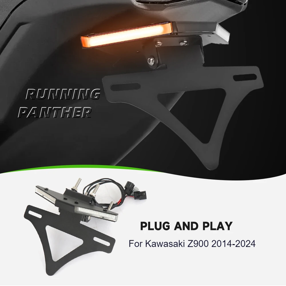 

For Kawasaki Z900 2014-2024 Motorcycle license plate holder turn signal integrated license plate holder short tail