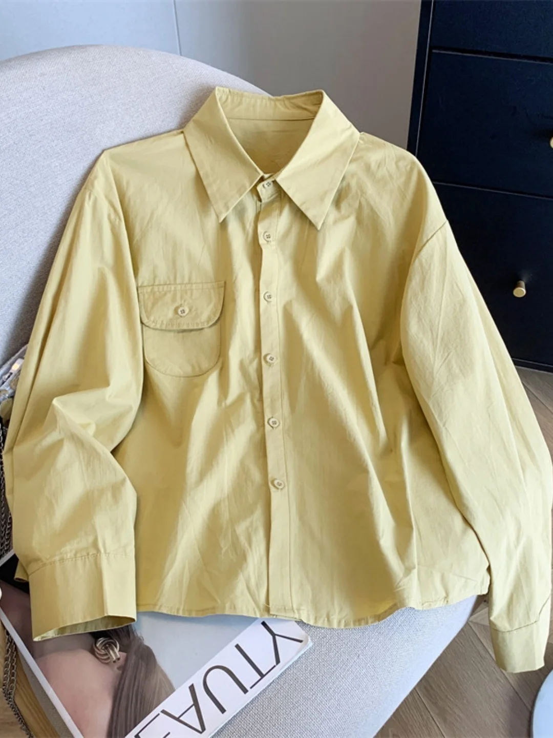 

Retro Hong Kong Style Long Sleeve Shirt Jacket Women's Early Spring 2026 New Korean Style Loose Versatile Trendy Top