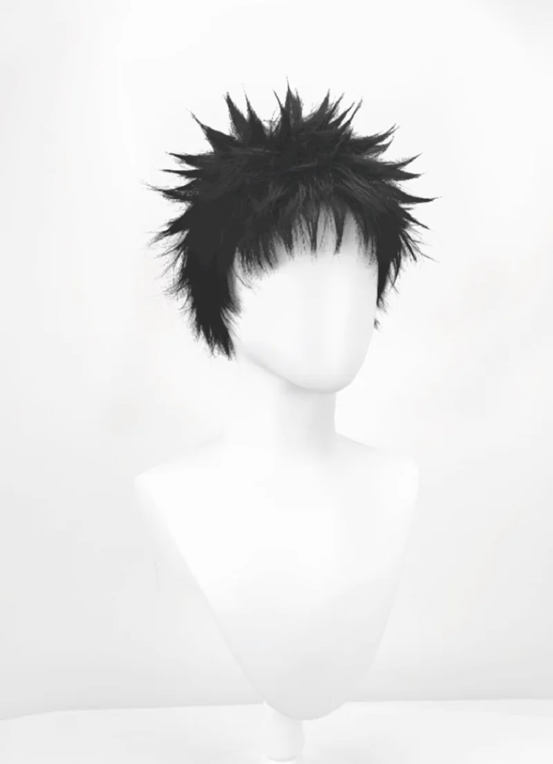 Uchiha Obito Tobi disfraz de Cosplay, tocado, peluca de pelo negro