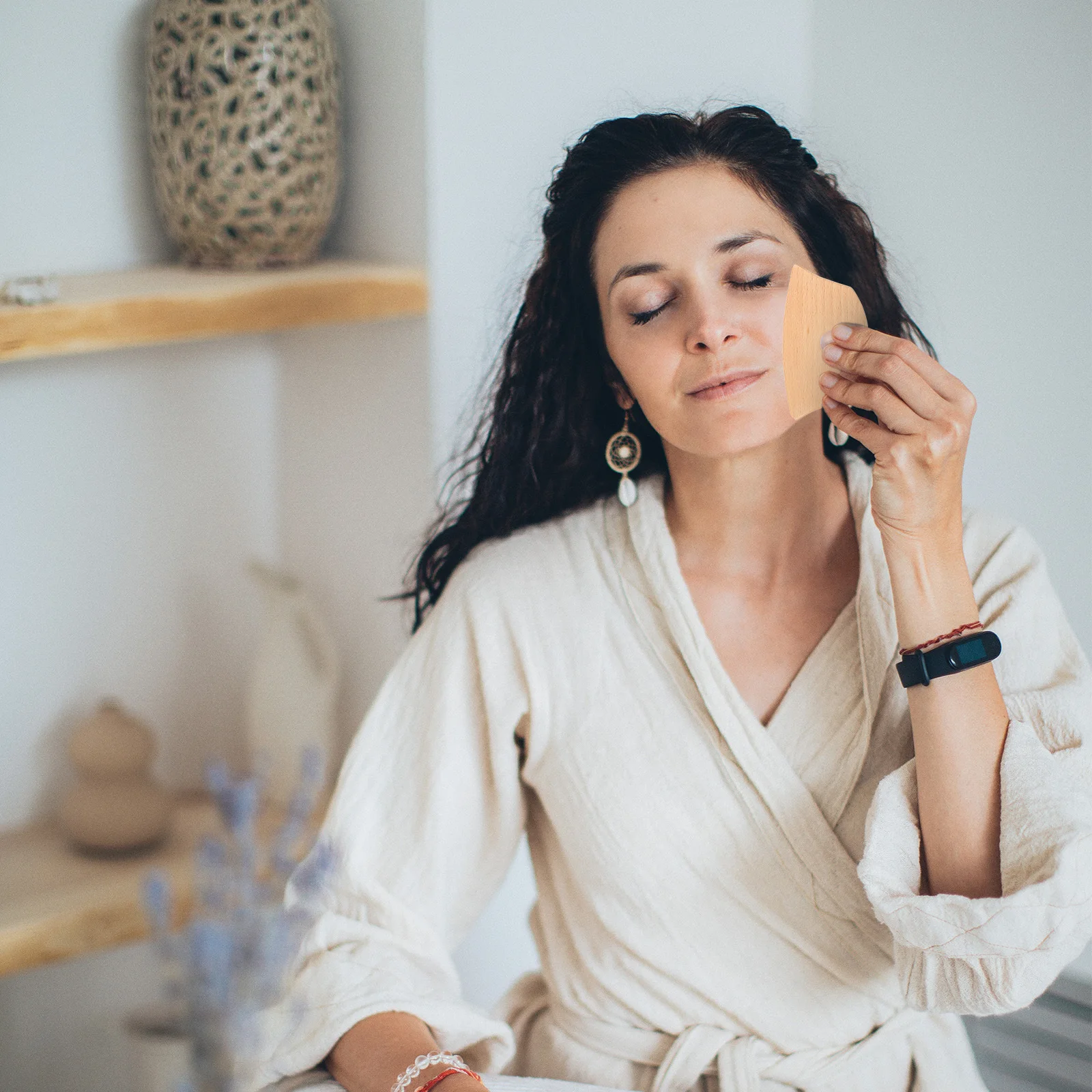 1 szt. Ergonomiczna, przenośna płyta Gua Sha z drewna bukowego do masażu szyi, pleców, brzucha, nóg, kompaktowe drewniane narzędzie do masażu twarzy