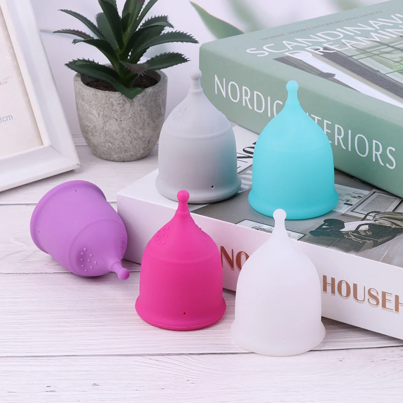 1PC Portable Menstrual Cup Medical Silicone Leak-proof Lady Women Menstrual Period Cup Feminine Hygiene Product For Travel.