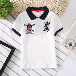 Boys Summer Polo Shirt Child Clothing Cotton Kids Boys Collar Polo Shirt Tops Baby Boys Shirts Lapel Fabric Tees Cartoon Clothes