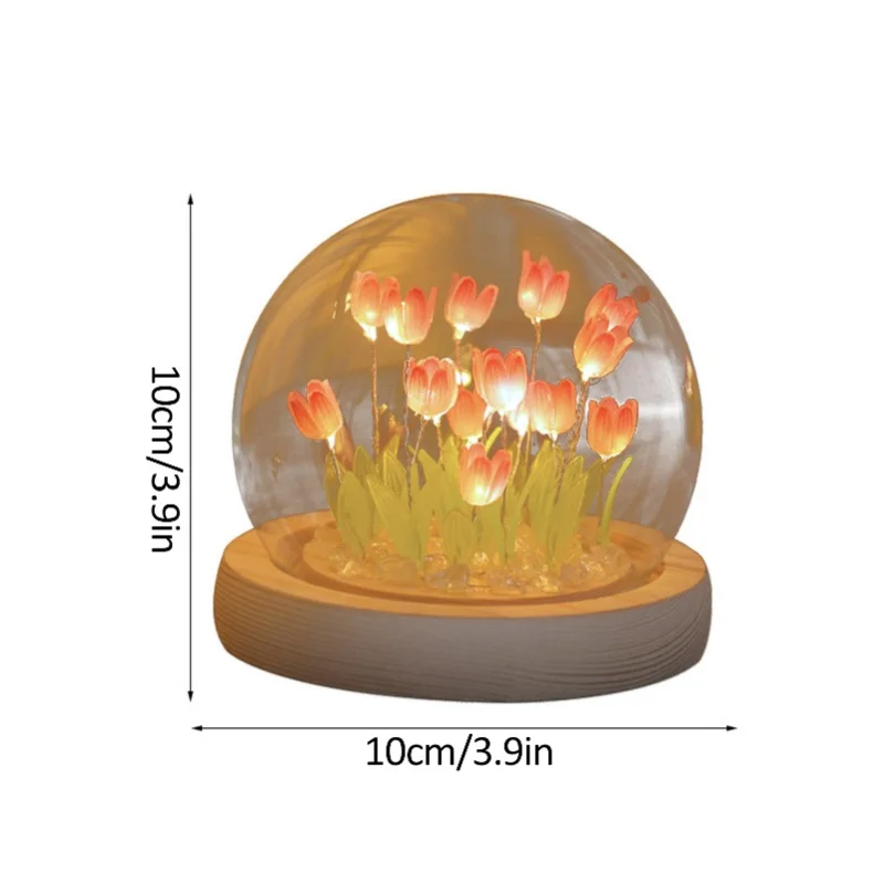 Tulip Night Light LED Handmade Mini Simulation Flower Atmosphere Decoration Sleeping Table Lamp
