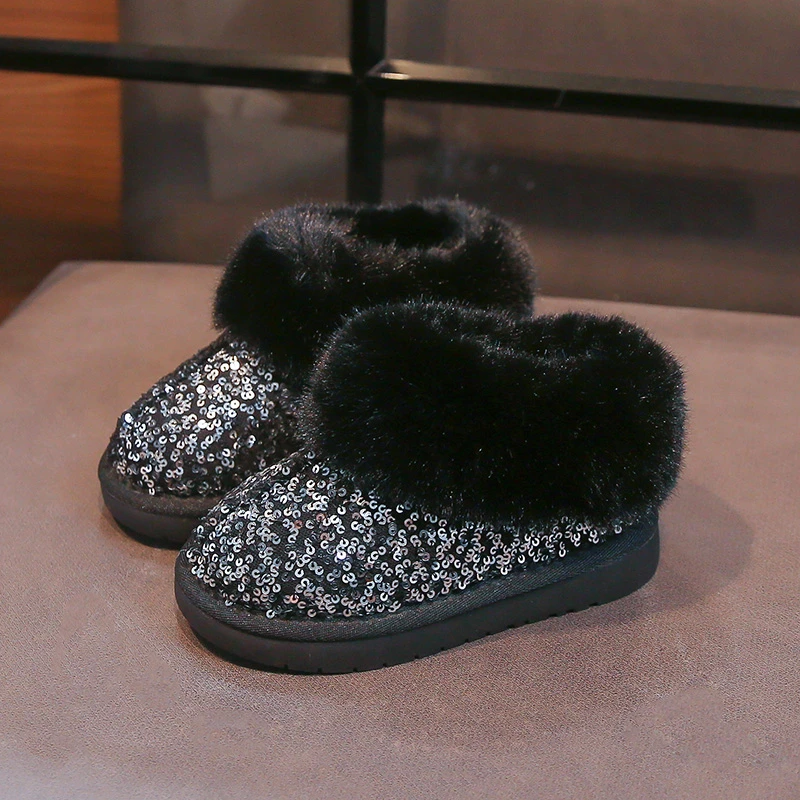 الأطفال أحذية قطنية شتاء دافئ الاطفال موضة الترتر الثلوج الأحذية في الهواء الطلق تنوعا عدم الانزلاق الفتيات السببية أفخم الأحذية الاتجاه #5