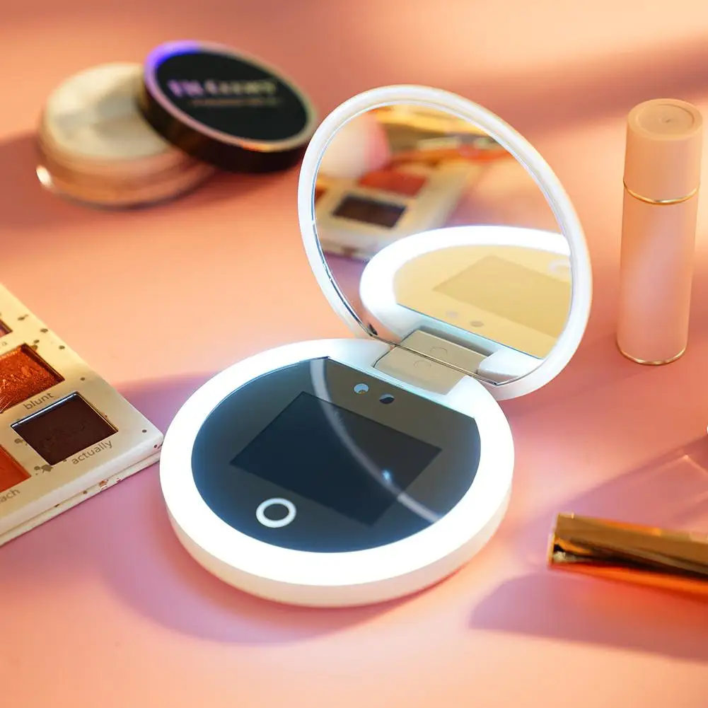 Intelligent Sunscreen UV Makeup Mirror Handheld LED Girl Beauty Makeup Mirror Portable Charging Eye Protection Smart Mirror