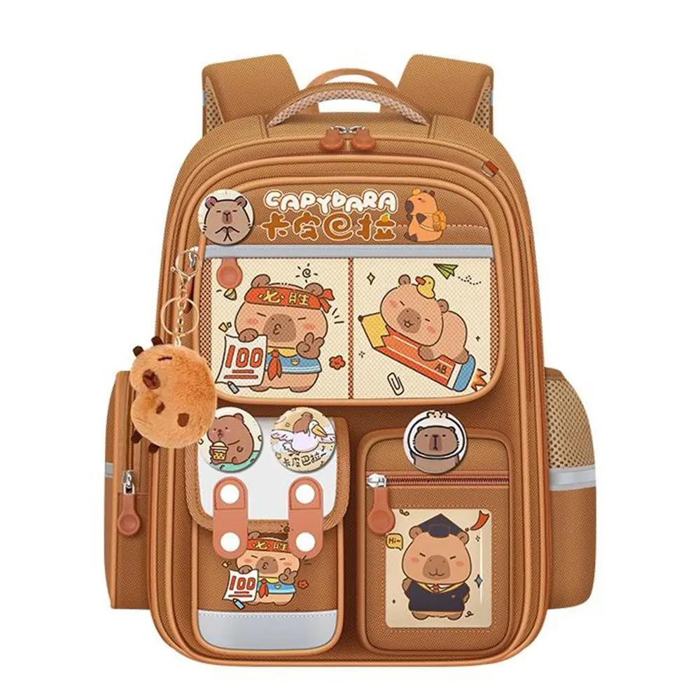 

Cartoon Cute Capybara Backpack Large Capacity Schoolbag Water-Repellent Light-weight Alleviate Burden Backpack for Students