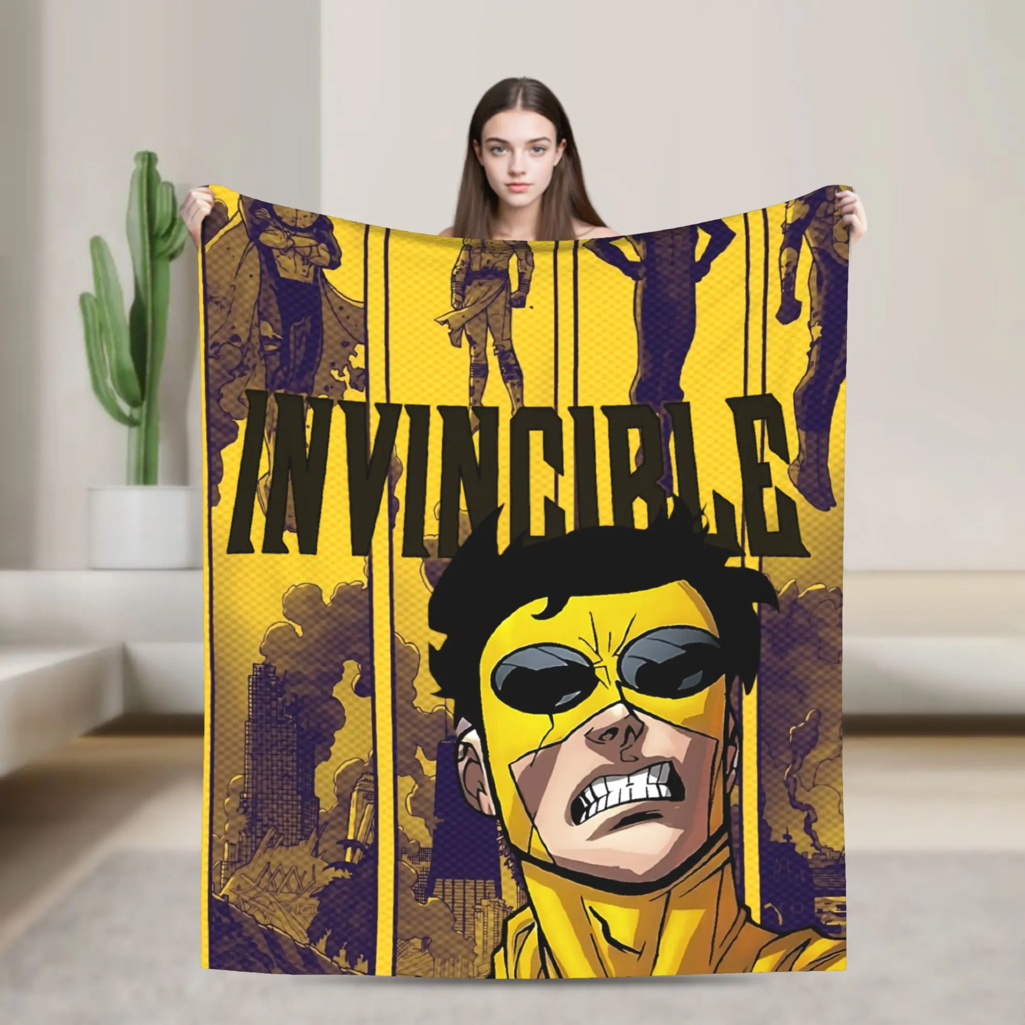 Invincible Thragg () Blanket  Camping Flannel Throw Blanket For Home Decor Warm Soft Custom Quality Bedspread Gift