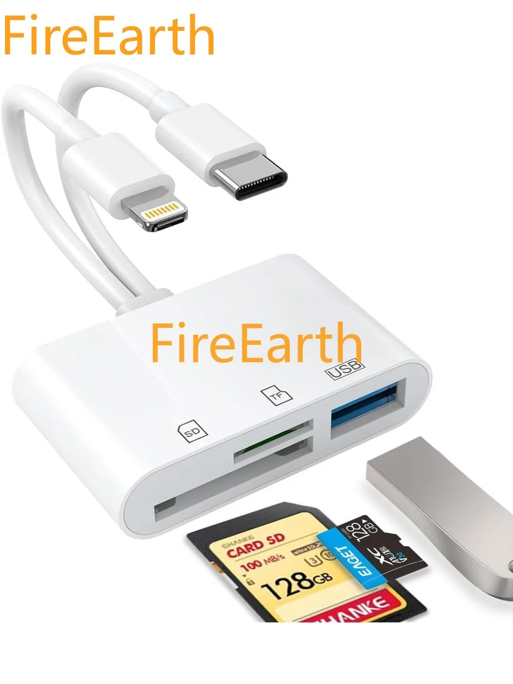 

SD Card Reader for iPhone, iPad, USB C and Lightning Dual Port SD Card Adapter, Memory Card Reader for Camera Adapter, No App