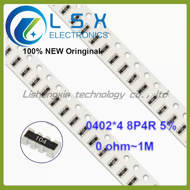 100pcs 0402*4 8P4R 2*4P SMD Network Resistor array 0 ~ 1M 1 10 22 47 100 220 330 470 1K 2.2K 4.7K 10K 22K 47K 100K 220K 470K ohm