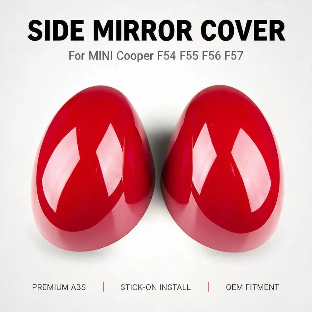 For MINI Cooper F54 F55 F56 F57 F60 2014-2018 ABS Solid Color Mirror Caps Side Mirror Cover Stick-on Replacement LHD RHD