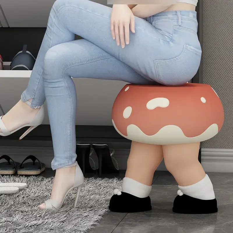 Modern Creativity Mushrooms Design Shoe Changing Stools Hallway Ottomans Multifunctional Living Room Bedroom Portable Sidetable