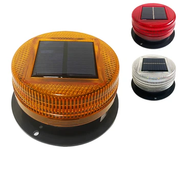Zonne-energie 8 LED magnetisch waarschuwingslampje voor auto tractor vrachtwagen stroboscoop baken amber politie lamp noodsignaal nachtsensor