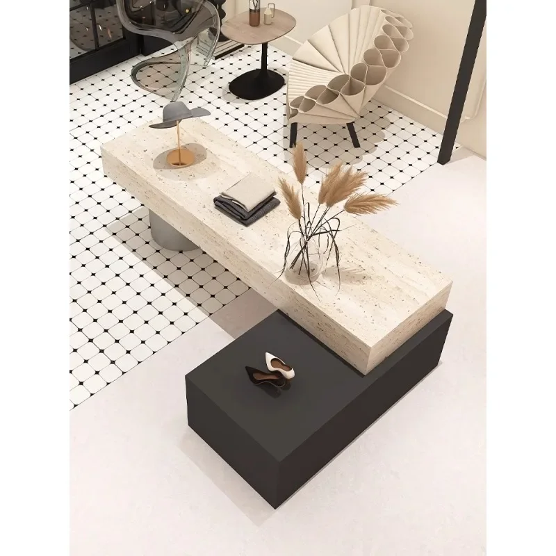 Clothing store Nakajima table Travertine display stand Women's clothing store Shoes and bags accessories display Internet celebr